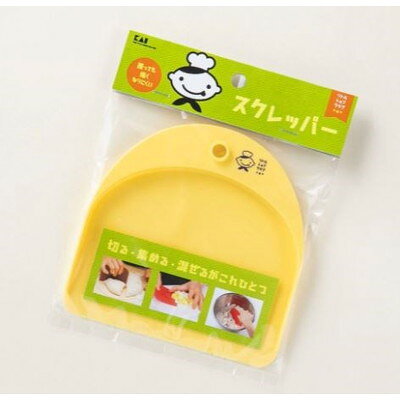 【商品説明】●切る・集める・混ぜる、の作業がひとつでできるスクレッパー ●握りやすく手が痛くならないようフチ付きです ●クッキー生地のカスや粉の残りなどの片付けにも便利 ●熱可塑性エラストマー ●ポリプロピレン（耐熱温度70℃）●サイズ：120×120×10mm ●重量：20g ●材質：熱可塑性エラストマー ポリプロピレン(耐熱温度70℃) ●日本※メーカーの都合によりパッケージ、内容等が変更される場合がございます。当店はメーカーコード（JANコード）で管理をしている為それに伴う返品、返金等の対応は受け付けておりませんのでご了承の上お買い求めください。【代引きについて】こちらの商品は、代引きでの出荷は受け付けておりません。【送料について】北海道、沖縄、離島は送料を頂きます。