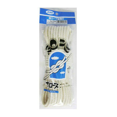 【商品説明】●細手ロープをカットしたコンパクトな小袋入りタイプ。●金剛打ち。●サイズ：線径5mm×長さ10m●質量：0.14kg●先端加工：テープ止め●パッケージサイズ：縦270×横100×奥行40mm●製造国：中国※メーカーの都合によりパッケージ、内容等が変更される場合がございます。当店はメーカーコード（JANコード）で管理をしている為それに伴う返品、返金等の対応は受け付けておりませんのでご了承の上お買い求めください。【代引きについて】こちらの商品は、代引きでの出荷は受け付けておりません。【送料について】北海道、沖縄、離島は送料を頂きます。