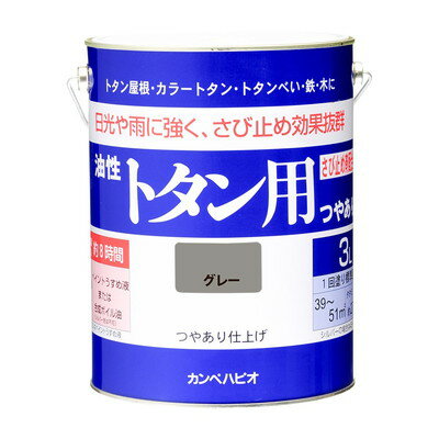 カンペハピオ 油性トタン用 グレー 3L #00147645091030(代引不可)【送料無料】