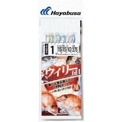 【商品説明】●濁り潮・澄み潮いずれにも対応できるよう、ウィリーの配色を工夫しました●鈎は喰い渋り時も吸い込みやすい小鈎を採用し、小物にも対応可能です●全長：2.75m●鈎：0.8●ハリス：1.5●幹糸：1.5●※画像はイメージです。※メーカーの都合によりパッケージ、内容等が変更される場合がございます。当店はメーカーコード（JANコード）で管理をしている為それに伴う返品、返金等の対応は受け付けておりませんのでご了承の上お買い求めください。【代引きについて】こちらの商品は、代引きでの出荷は受け付けておりません。【送料について】北海道、沖縄、離島は送料を頂きます。