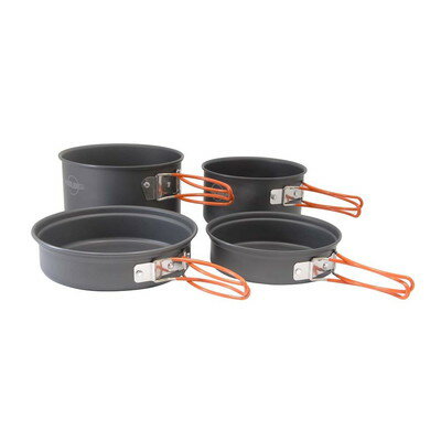 【商品説明】●剥がれにくく、強度のあるハードアノダイズド加工されたアルミ製クッカーです。●3〜4人用の登山キャンプに最適です。●お米を炊いたり、スープを作ったり等の様々な料理に対応します。●小鍋にアルミ3点食器と小型バーナーも収納できます。...