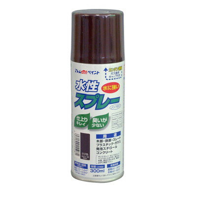 【商品説明】●鮮やかな光沢(つや消し色は除く)で速乾性。●臭いも少なく扱いやすい。●霧が細かいのでタレにくく、誰でも綺麗に吹けます。●発泡スチロールや段ボール(はっ水加工部は除く)にも塗装ができますので、学園祭や文化祭、体育祭などのイベントにも最適です。●乾くと水にも落ちることなく、長期間美しいツヤと色合いを維持します。●サイズ:60×60×187mm●重量:370g●属性/仕上がり感/塗り回数:水性つやあり/2回塗り●用途:鉄部、木部、コンクリート、プラスティック、ガラス、スレート、段ボール、発泡スチロール等●塗り面積:100ML:0.2〜0.4m2(タタミ枚数換算約1/5枚)、300ML:0.7〜1.2m2(タタミ枚数換算約1/2枚)●表面乾燥時間:乾燥時間:夏期20〜30分、冬期40〜60分●色見本はご使用端末により若干の誤差がございますので、ご注意ください。●プラスティックは、アクリル、硬質塩ビ、ABSに限ります。●換気の良い場所(屋外)で塗装してください。●まわりの車や建物等に飛び散らないよう注意してください。※メーカーの都合によりパッケージ、内容等が変更される場合がございます。当店はメーカーコード（JANコード）で管理をしている為それに伴う返品、返金等の対応は受け付けておりませんのでご了承の上お買い求めください。【代引きについて】こちらの商品は、代引きでの出荷は受け付けておりません。【送料について】北海道、沖縄、離島は送料を頂きます。