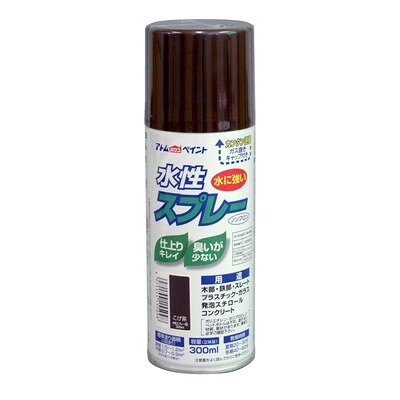 【商品説明】●鮮やかな光沢(つや消し色は除く)で速乾性。●臭いも少なく扱いやすい。●霧が細かいのでタレにくく、誰でも綺麗に吹けます。●発泡スチロールや段ボール(はっ水加工部は除く)にも塗装ができますので、学園祭や文化祭、体育祭などのイベントにも最適です。●乾くと水にも落ちることなく、長期間美しいツヤと色合いを維持します。●サイズ:60×60×187mm●重量:370g●属性/仕上がり感/塗り回数:水性つやあり/2回塗り●用途:鉄部、木部、コンクリート、プラスティック、ガラス、スレート、段ボール、発泡スチロール等●塗り面積:100ML:0.2〜0.4m2(タタミ枚数換算約1/5枚)、300ML:0.7〜1.2m2(タタミ枚数換算約1/2枚)●表面乾燥時間:乾燥時間:夏期20〜30分、冬期40〜60分●色見本はご使用端末により若干の誤差がございますので、ご注意ください。●プラスティックは、アクリル、硬質塩ビ、ABSに限ります。●換気の良い場所(屋外)で塗装してください。●まわりの車や建物等に飛び散らないよう注意してください。※メーカーの都合によりパッケージ、内容等が変更される場合がございます。当店はメーカーコード（JANコード）で管理をしている為それに伴う返品、返金等の対応は受け付けておりませんのでご了承の上お買い求めください。【代引きについて】こちらの商品は、代引きでの出荷は受け付けておりません。【送料について】北海道、沖縄、離島は送料を頂きます。