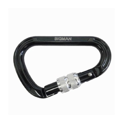【商品説明】●「BIGMAN」のロゴ入り。●カギやツールをワーキングベルトに吊るすことが可能です。●CE規格認証品。●サイズ（mm）：75×110×20●質量（g）：80●材質：本体/アルミ合金T7075ゲート/ステンレス●形状：オフセットD型●表面処理：アルマイト加工●耐荷重（mm）：2400●タイプ：Oリング付●登山、車両の牽引等には絶対に使用しないでください。●安全具としての使用や安全帯への使用など人命・人体に関わる使用は全体にしないでください。●使用により製品に摩耗やガタつき、破損や変形が見られる場合は使用を中止し新しい製品をお買い求めください。●中国●ブラック※メーカーの都合によりパッケージ、内容等が変更される場合がございます。当店はメーカーコード（JANコード）で管理をしている為それに伴う返品、返金等の対応は受け付けておりませんのでご了承の上お買い求めください。【代引きについて】こちらの商品は、代引きでの出荷は受け付けておりません。【送料について】北海道、沖縄、離島は送料を頂きます。