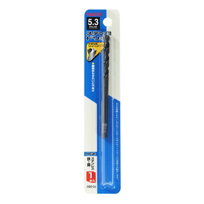 【商品説明】●先端研磨シンニング刃。●コバルトハイス鋼を使用。●ステンレスなどの難削材に最適。●サイズ（mm）：95×5.3×5.3●質量（g）：11●適応材：軟鉄・鋳鉄・鉄鋼・ステンレス鋼●入数：1本●穴あけ可能深さ：ドリル径の5倍まで●材質：HSSCo●穴径（mm）：5.3●刃先保護をきれいな穴あけにはBIGMANドリルオイルの併用をお勧めします。●穴あけ加工以外の用途には使用しないで下さい。●ドリルは折れることがあります。●作業中は防護めがね、保安帽を着用してください。●穴あけ始めと、抜け際は押す力を緩めてください。●強い力で押し付けているとけがをすることがあります。●作業中は手袋を着用しないで下さい。●巻き込まれる恐れがあり危険です。●切れ刃を素手で触らないで下さい。●けがをすることがあります。●日本※メーカーの都合によりパッケージ、内容等が変更される場合がございます。当店はメーカーコード（JANコード）で管理をしている為それに伴う返品、返金等の対応は受け付けておりませんのでご了承の上お買い求めください。【代引きについて】こちらの商品は、代引きでの出荷は受け付けておりません。【送料について】北海道、沖縄、離島は送料を頂きます。