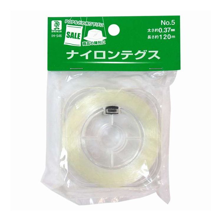 商品情報●工作や展示に!。●強度と伸縮性があり様々な用途で使える糸です。●長さ(m):120。●太さ(mm):0.37。●タイプ:5号。●製造国：日本●商品の陳列に、POPなどの吊り下げに。●用途以外には使用しないでください。【代引きについて】こちらの商品は、代引きでの出荷は受け付けておりません。【送料について】北海道、沖縄、離島は送料を頂きます。