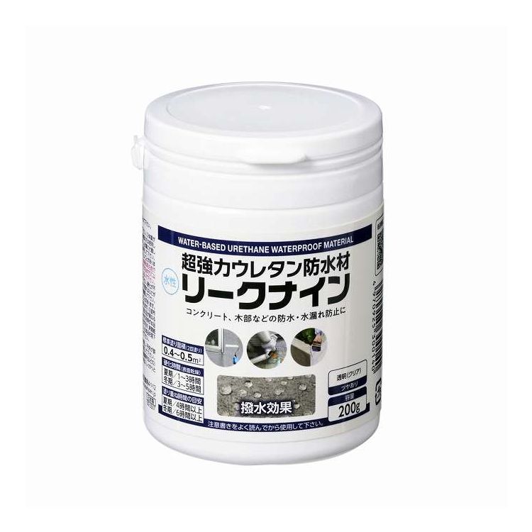アサヒペン 超強力ウレタン防水材 リークナイン 透明(クリア)ツヤあり 200g L004(代引不可)【ポイント10倍】
