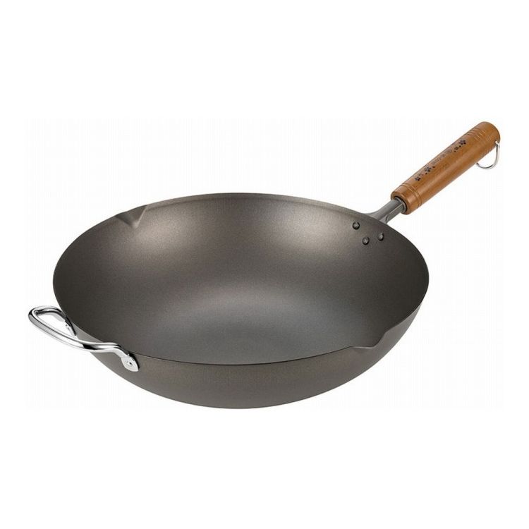 Pans - よこやま チタンいため鍋33cm 両口付き (袋入り) OGT-4000(代引不可)【送料無料】
