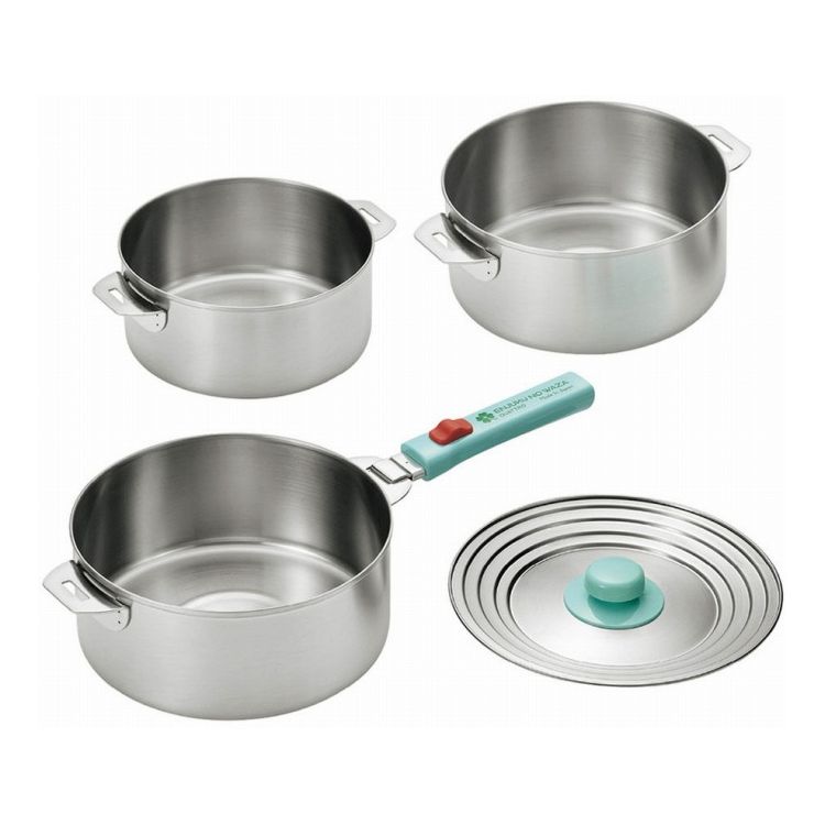 Other - よこやま ステンレス鍋16cm&18cm&20cm・着脱ハンドル・兼用蓋付き EJQ-1200(代引不可)【送料無料】