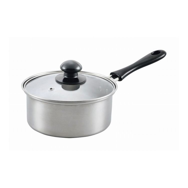 カクセー Grinday -グリンデイ- IH対応 ステンレス片手鍋 16cm (ガラス蓋付) NB-16(代引不可)