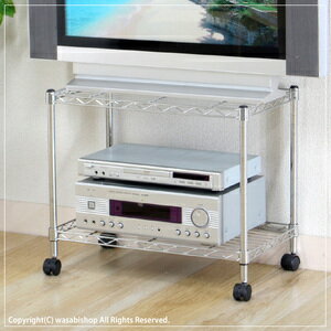 メタルマルチシェルフ2段 クロム PTV-2C メタル シェルフ ラック 【送料無料】(代引き不可)