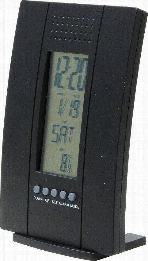 置時計デジタル テウス W95×D51×H154mm ポリスチレン ウォッチ おしゃれ ブラック(代引不可) [2]