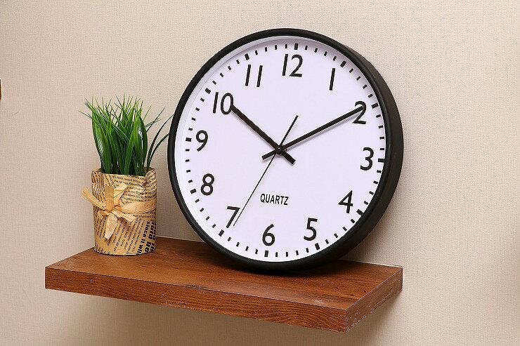 掛時計 インデックス Φ30cm W300×D43×H300mm ポリスチレン ウォッチ おしゃれ ブラック(代引不可)【送料無料】 [3]