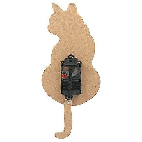 振リ子掛時計 W172×D45×H400mm MDF ウォッチ おしゃれ クロネコ(代引不可)【送料無料】