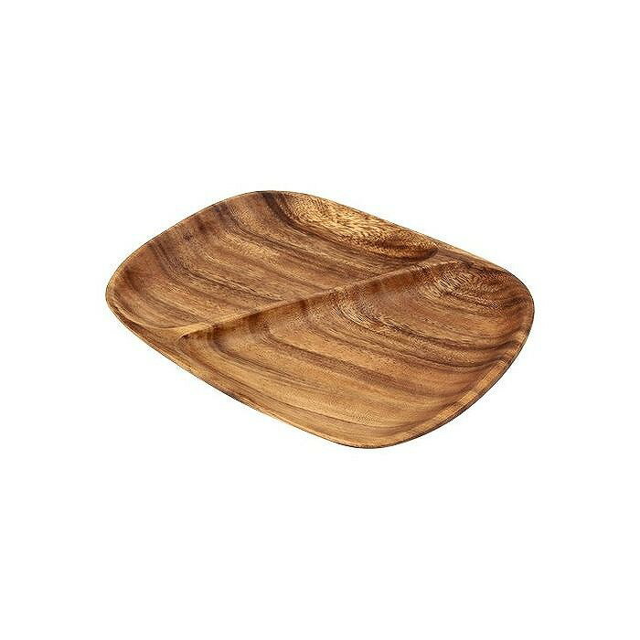 アカシアレクタングルトレー 2仕切り付き W280×D215×H25mm アカシア材 おしゃれ(代引不可)【送料無料】