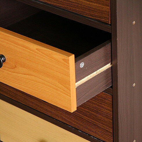 ウッドグラデーション スリムチェスト W445×D390×H890mm MDF パチクルボード おしゃれ 収納(代引不可)【送料無料】