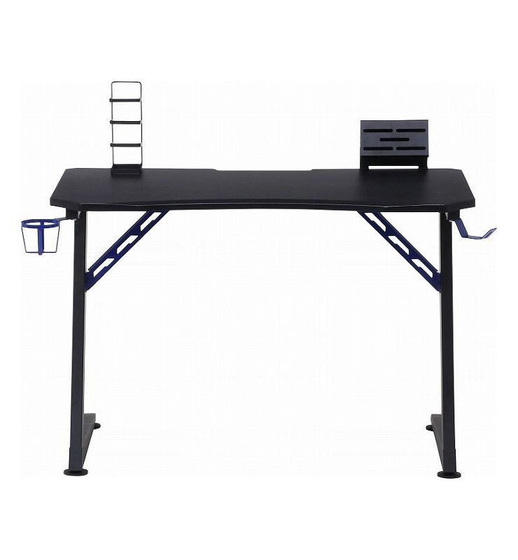 机 ゲーミングデスク ブルー 幅105cm 奥行60cm 高さ73cm(代引不可)【送料無料】 [2]