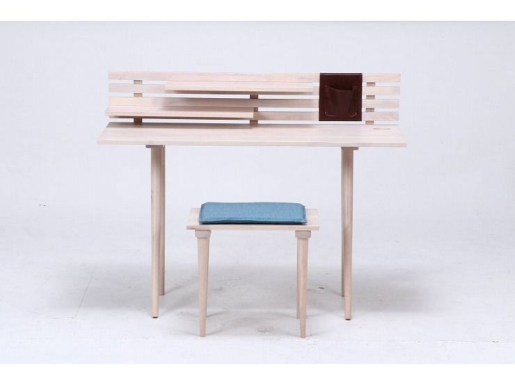 デスクセット ホワイトウォッシュ 幅120cm 奥行47.5cm 高さ74~94cm(代引不可)【送料無料】 [3]