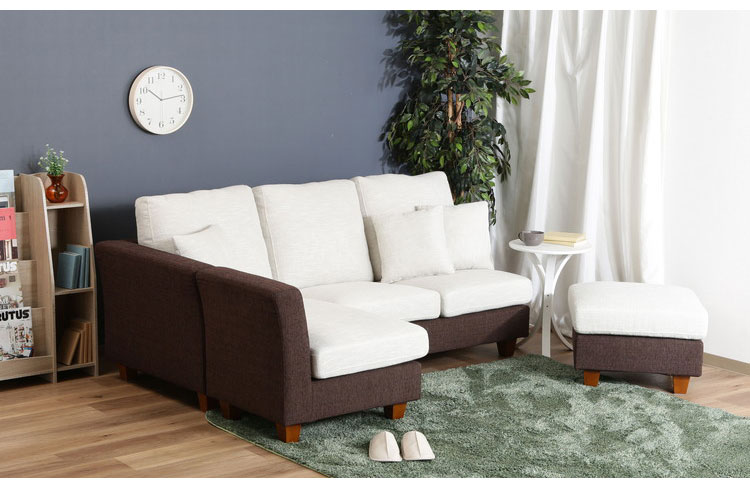 ソファ カウチソファ 3人掛け 幅188 おしゃれ 北欧 ファブリック カフェ ソファー sofa 三人掛け 3P ローソファ フロアソファ かわいい(代引不可)【送料無料】 [3]