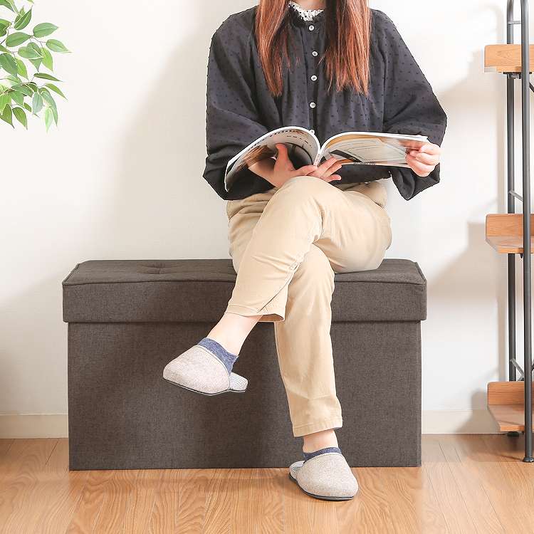 ディノ トランクベンチ W76 BR BE 収納ベンチ 収納スツール オットマン リビング 玄関 椅子 スツール(代引不可)【送料無料】 [3]