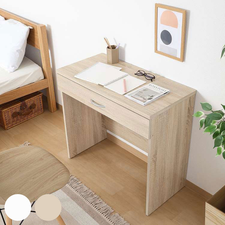引き出し付きデスク オーク オークWH デスク(代引不可)【送料無料】
