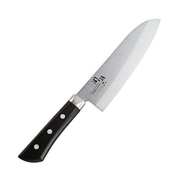 貝印 関孫六 茜 三徳 165mm AE2905 JANコード：4901601389111【商品詳細】関孫六 茜シリーズ。サビに強いステンレス3層鋼により、食洗機に対応している。スキ加工と刃付けには新技術を採用し、鋭い切れ味を実現した≪スペック≫素材・材質:刃身/ステンレスクラッド複合材、柄/ナイロン(耐熱温度170度)・ポリプロピレン(耐熱温度110度)、口金/ステンレススチール【送料について】北海道、沖縄、離島は送料を頂きます。