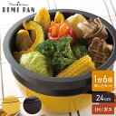 レミパンセット 24cm ノッポ蒸し台付き レミパン 平野レミ ガラス蓋付き ガス火・IH対応 片手鍋 蒸し器 レミ・ヒラノ REMIPAN イエロー ブラウン...