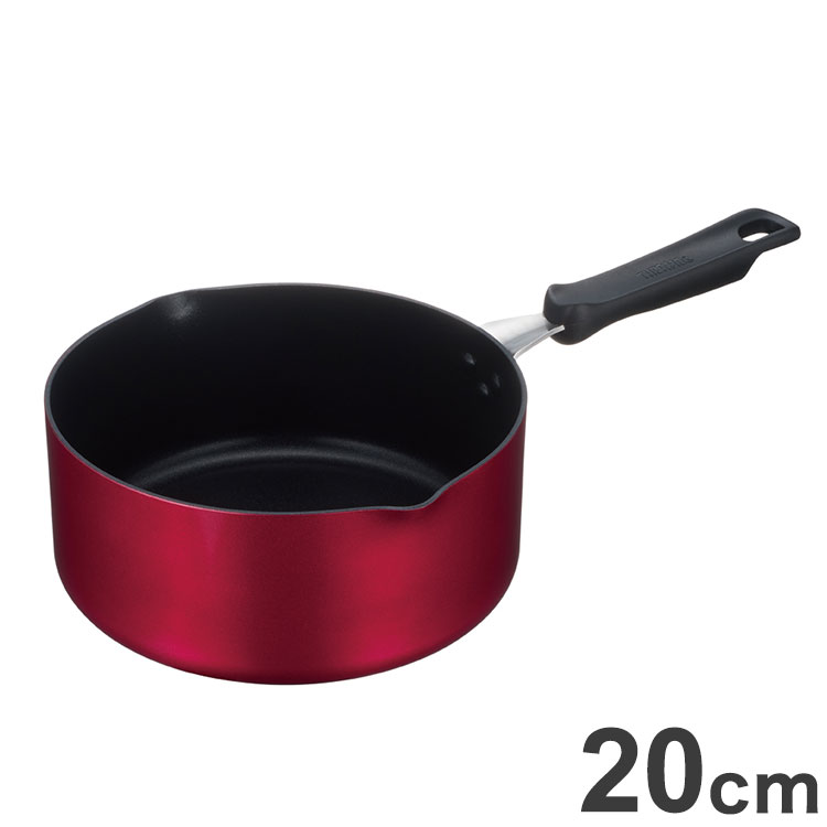 Pans - THERMOS サーモス テュラブルシリーズ クックパン 20cm KNA-020S R ガス火・IH対応 取っ手付きフライパン レッド【送料無料】