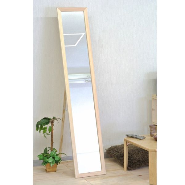 日本製 天然木 スタンドミラー 桧製 29×150cm ミラー 鏡 姿見 ヒノキ 木製(代引不可)【送料無料】