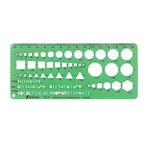 シンワ・テンプレート‐一般総合定規・TH-1‐66021 大工道具：測定具：その他測定・製図2