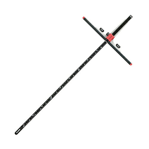 【商品詳細】【用途】丸鋸用T型定規。【機能・特徴】竿は曲がりに強く頑丈な焼入れ加工を採用しています。切断ピッチに合った竿長さ設定です。T定規の突き当てに滑りのよいフッ素樹脂塗装を採用しています。竿と突き当ての矩を安定させるブレ止め機構を搭載しました。竿と突き当てを支える本体は、軽量高強度のマグネシウムダイカストを採用しています。【仕様】●竿：焼入れ加工。●突き当て：フッ素加工。●目盛：センチ・尺。●目盛長：455mm(1.5尺)。【材質】●本体：マグネシウム。●突き当て：アルミ。【注意事項ほか】●使用説明書をお読みください。【商品サイズ】幅262×高さ640×奥行40mm　重量369g【送料について】北海道、沖縄、離島は送料を頂きます。