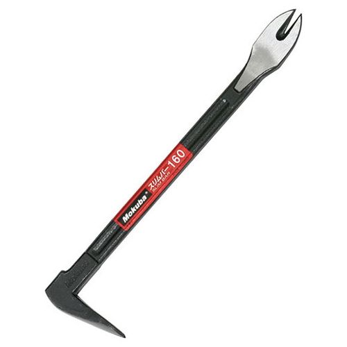 【用途】釘抜き作業。【機能・特徴】小型サイズの釘抜です。独自の熱処理加工で高い耐久性を実現しました。【仕様】●焼付塗装。●全体熱処理。【材質】●機械構造用炭素鋼。【商品サイズ】幅70×高さ15×奥行160mm　重量120g【注意事項ほか】●使用用途以外では使用しないでください。●本体にワレやヒビなどの異常がみられる場合には、使用しないでください。●使用中は手袋・安全メガネなどの保護具を着用してください。【送料について】北海道、沖縄、離島は送料を頂きます。