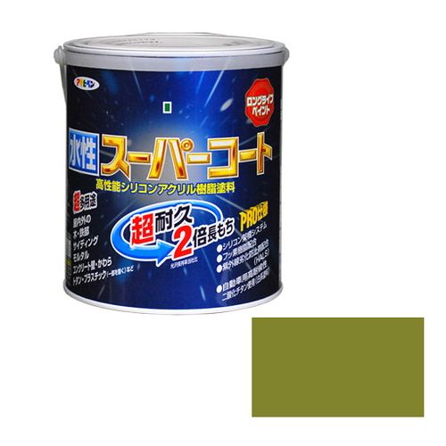 アサヒペン 多用途-水性スーパーコート 1.6L-ウィニーグリーン【送料無料】