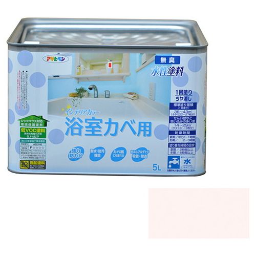 アサヒペン NEWインテリアカラー浴室壁 5L-ペールピンク【送料無料】