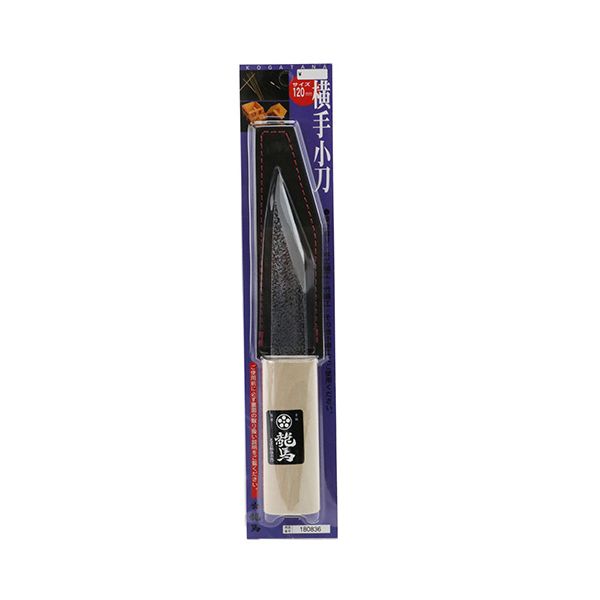 【商品特長】【用途】木工細工・竹細工などの各種小細工作業。【機能・特徴】切れ味を高めた、小細工作用向けの小刀です。刃先を保護するサックは、耐久性に長けています。切れ味が落ちた場合は、砥石などで刃研ぎをすることが可能です。【仕様】●刃長：120mm。●サック付き。【商品サイズ】幅33.5×高さ220×奥行20mm　重量77g【注意事項ほか】●使用用途以外では使用しないでください。刃部は鋭利に仕上げています。取り扱いには、十分に注意してください。サックから小刀を取り出す際や、小刀を収納する際など、刃部に手が触れないように注意してください。●作業前には周囲の安全を確保し、手袋などの安全保護具を必ず着用してください。作業後には、汚れを落し、子供・幼児の手の届かない場所に保管してください。■商品コード:4977292180764■JANコード:4977292180764■ブランド名:梅鉢龍馬■商品名:横手小刀 サック付き■規格:120MM【送料について】北海道、沖縄、離島は送料を頂きます。