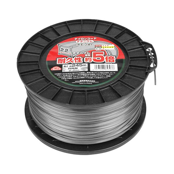 チタニウムナイロンコード□型 2.2MMX245M 草刈り 刈払機用 耐久性向上 除草【送料無料】