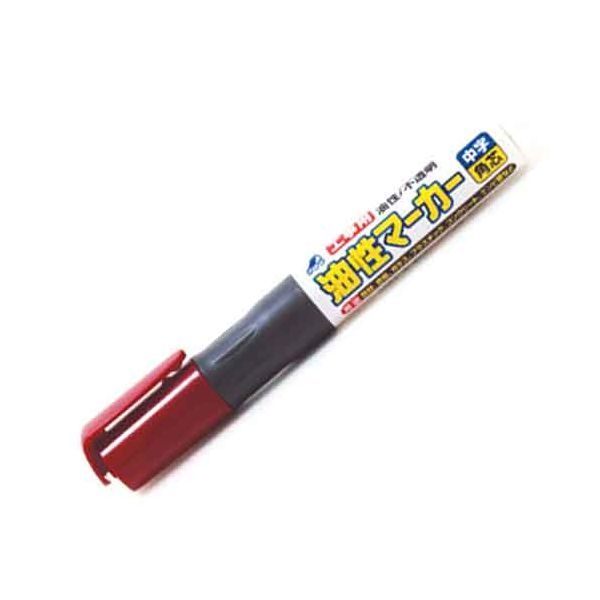 工事用油性マーカー中字 角芯 アカ 78431