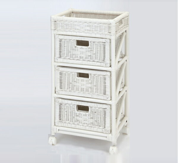 天然籐ランドリーチェスト スリム3段 家具 インテリア 家具 収納家具 タンス チェスト(代引不可)【送料無料】