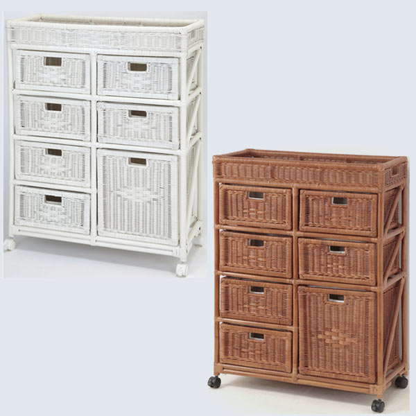 Japanese Cabinets - 天然籐ランドリーチェスト ワイド4段 家具 インテリア 家具 収納家具 タンス チェスト(代引不可)【送料無料】