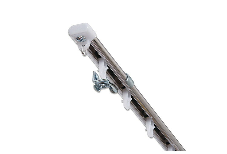 C型伸縮ステンレスカーテンレール オーバル 2.1~4m シングル カーテンレール 幅4m ...