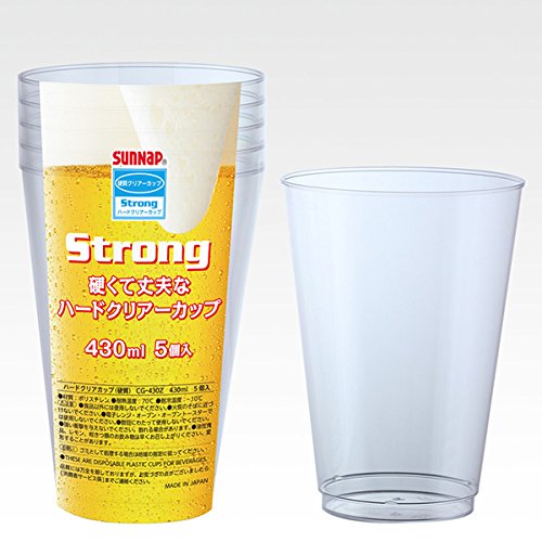 サンナップ プラカップ 430ml 5個入 ハードクリアカップ