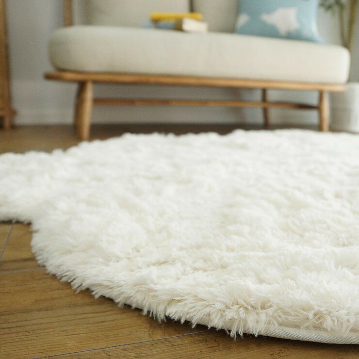 ラグ ラグマット ラグカーペット 絨毯 雲形ロングシャギー ウレタン 190x235cm 手洗い 耐熱 床暖房 ホットカーペット 対応(代引不可)【送料無料】