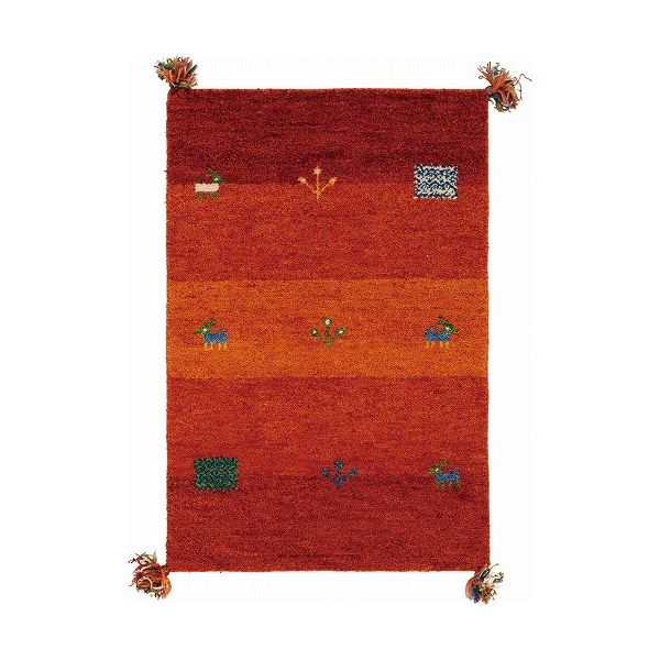 ギャッベ マット・ラグ GABBEH D16 約140×200cm OR(代引不可)【送料無料】