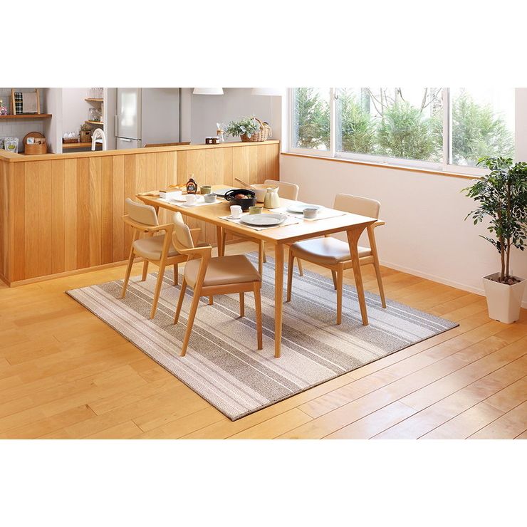 Them Pen - 日本製 撥水ダイニングラグ マージ 220×250cm カーペット モダン柄 防ダニ 抗菌 撥水防汚 おしゃれ 北欧 国産 床暖房ホットカーペット対応(代引不可)【送料無料】