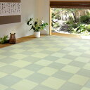 い草風カーペット 抗菌加工 174×174cm 洗える PP柄上敷き 倉間 花ござラグ かわいい 市松柄 保育園 着替えスペース レジャーシート 寝ござ(代引不...
