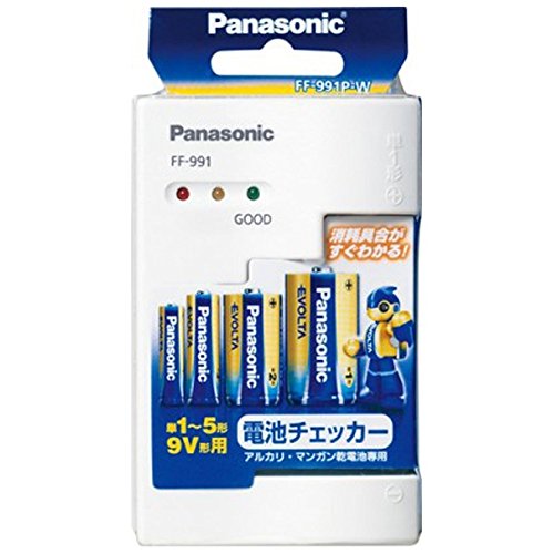 ◆エボルタ・アルカリ・マンガン乾電池と幅広く使用できる電池チェッカー◆単1〜単5、9Vの乾電池まで使用可能◆3色の表示で電池の消耗具合が一目で分かる■仕様■測定電池：単1形、単2形、単3形、単4形、単5形、006P(9V)タイプのアルカリ及びマンガン乾電池大きさ：約幅70mm×奥行23mm×高さ110mm質量：約53g（コイン形リチウム電池含む）電池寿命：約5000回（3秒回の測定）使用電源：コイン形リチウム電池CR20251個【送料について】北海道、沖縄、離島は送料を頂きます。