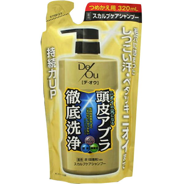 ロート製薬 デ・オウ 薬用スカルプケアシャンプー つめかえ用 320ml 320ML インバス/シャンプー/男性用(代引不可)【S1】