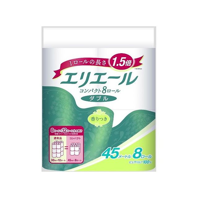 大王製紙 エリエールトイレット コンパクト8ロール ダブル(代引不可)