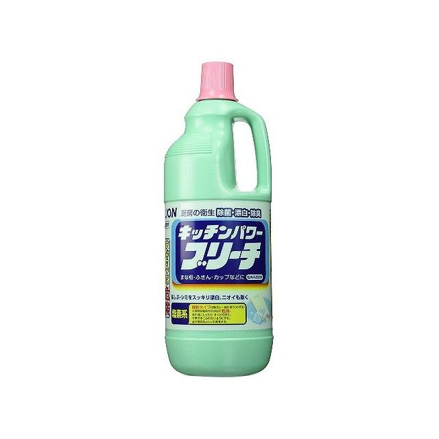 【商品詳細】台所洗剤では落としきれないシミ、黄ばみ、茶しぶ、黒ズミをすっきり漂白。ふきんやまな板についている雑菌・悪臭もしっかり取除きます。使用方法用途別に水又はお湯に所定の量を入れ浸漬します。その後流水ですすいでください。注意事項・用途外に使わない・体調の悪いときは使用しない・キャップを開けるときは原液が飛びだす恐れ。があるので注意する・作業時は保護メガネ及び炊事用手袋をする・酸性タイプと混ぜない目に入った時や、目に異常を感じた時はこすらずすぐに流水で15分以上洗い流す飲み込んだ時は吐かせずすぐに口をすすぎコップ1〜2杯の牛乳か水を飲ませる。・直射日光を避け、冷暗所に保管する。特に 紫外線により分解が促進される ・貴金属が存在するとそれらが触媒となり 分解を促進するので貯蔵する容器内にこれら が混入しないようにする素材・成分次亜塩素酸ナトリウム 界面活性剤 水酸化ナトリウム製造国：日本発売元、製造元、輸入元又は販売元ライオンハイジーン【代引きについて】こちらの商品は、代引きでの出荷は受け付けておりません。【送料について】北海道、沖縄、離島は送料を頂きます。