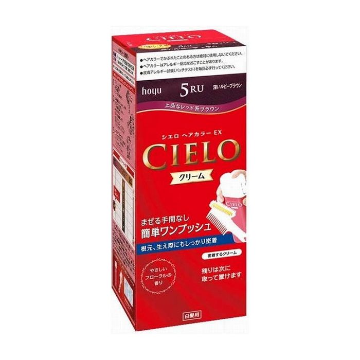 ホーユー シエロヘアカラーEXクリーム 5RU 深いルビーブラウン 医薬部外品(代引不可)(4.0)